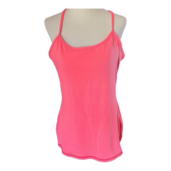 Lululemon Athletica Womens Power Y Back Tank Top PINK Stripes Size 6-8 Or S-M - Picture 9 of 10